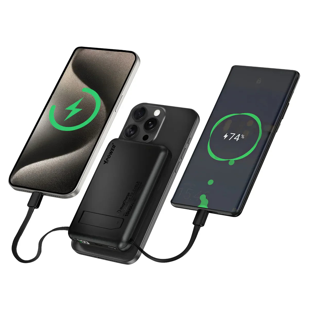 Xpower M10C 10000mAh 20W Wireless Power Bank - Black - Tashqila Xpower M10C 10000mAh 20W Wireless Power Bank - Black - Tashqila